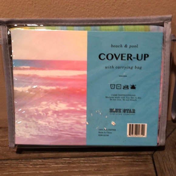 Beach & Pool cover-up L/XL green and yellow new - Picture 2 of 3